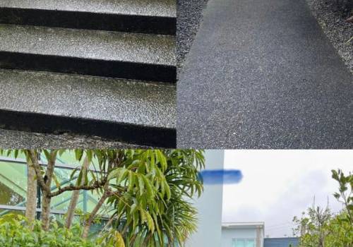 Motel garden after rain